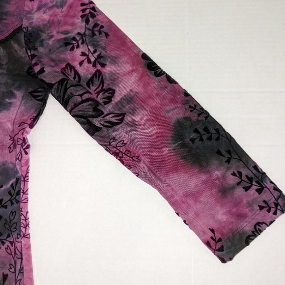 SERA NADE New York Women's 3/4 Sleeves Blouse Top  Size S  Black & Mauve  NWOT - Picture 4 of 5